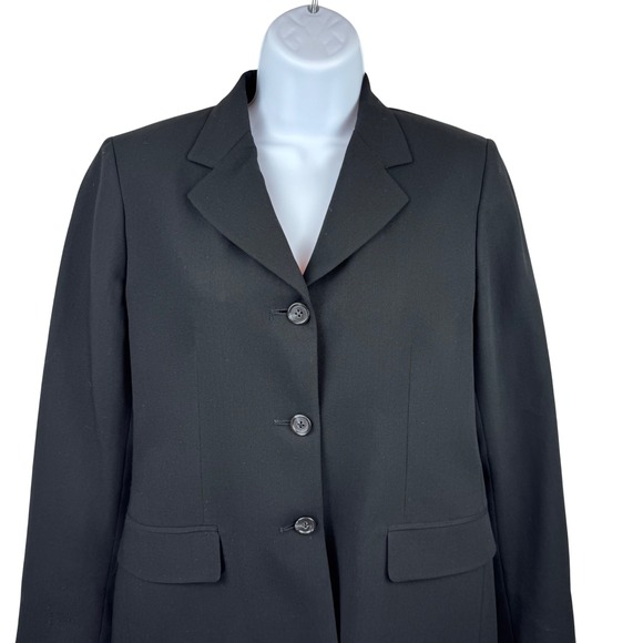 Brooks Brothers Blazer Jacket Petite Size 6 Black Wool Career Academia Business - Picture 4 of 16